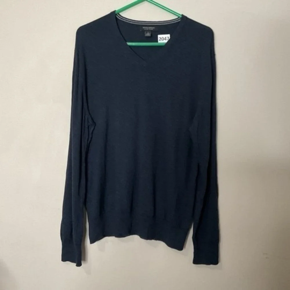 Banana Republic Luxury Blend Blue Long Sleeve V-Neck Sweater Men L‎ China